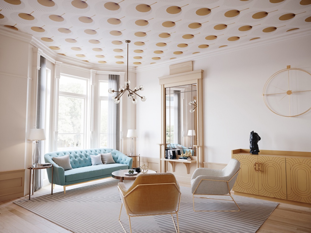 How to Master the Latest Trend of Ceiling Wallpaper Living North